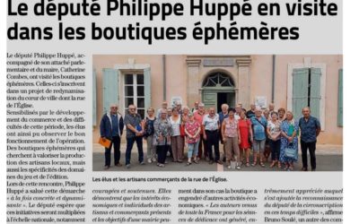 Saint-Chinian :  Le député Philippe Huppé en visite dans les boutiques éphémères